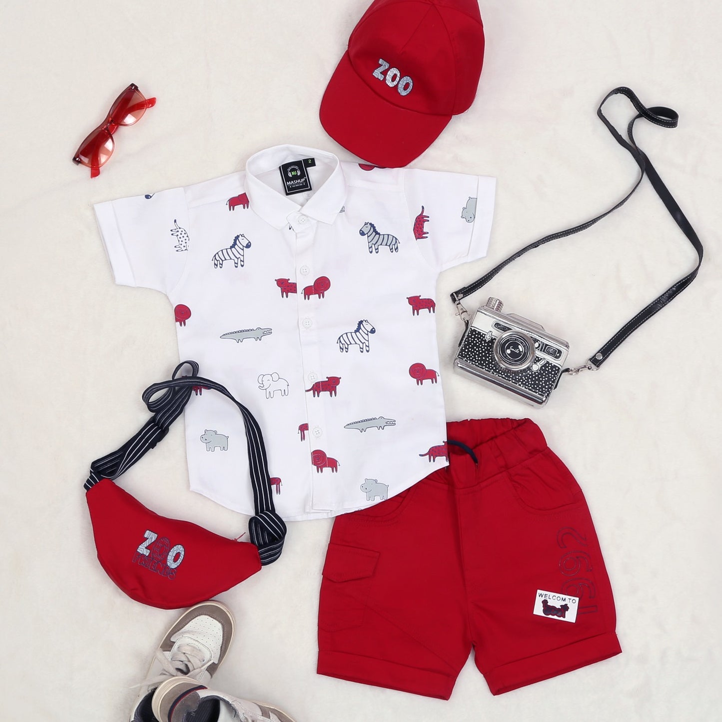Roar into Adventure with our Safari Shirt and Shorts Set!