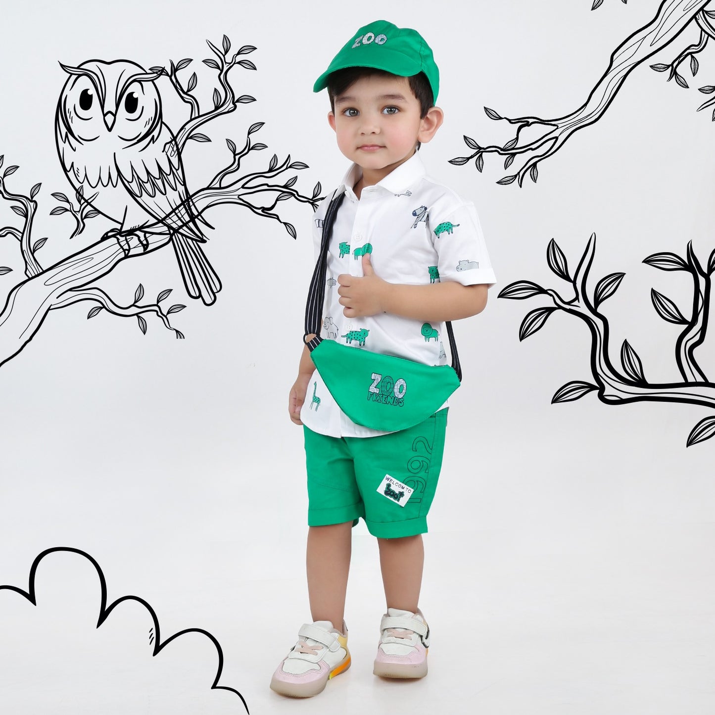 "Roar into Adventure with our Safari Shirt and Shorts Set!"