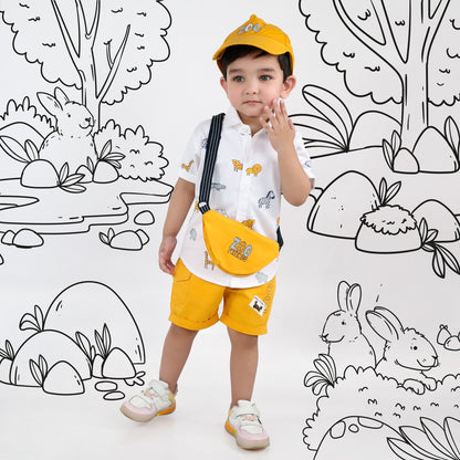 Roar into Adventure with our Safari Shirt and Shorts Set!