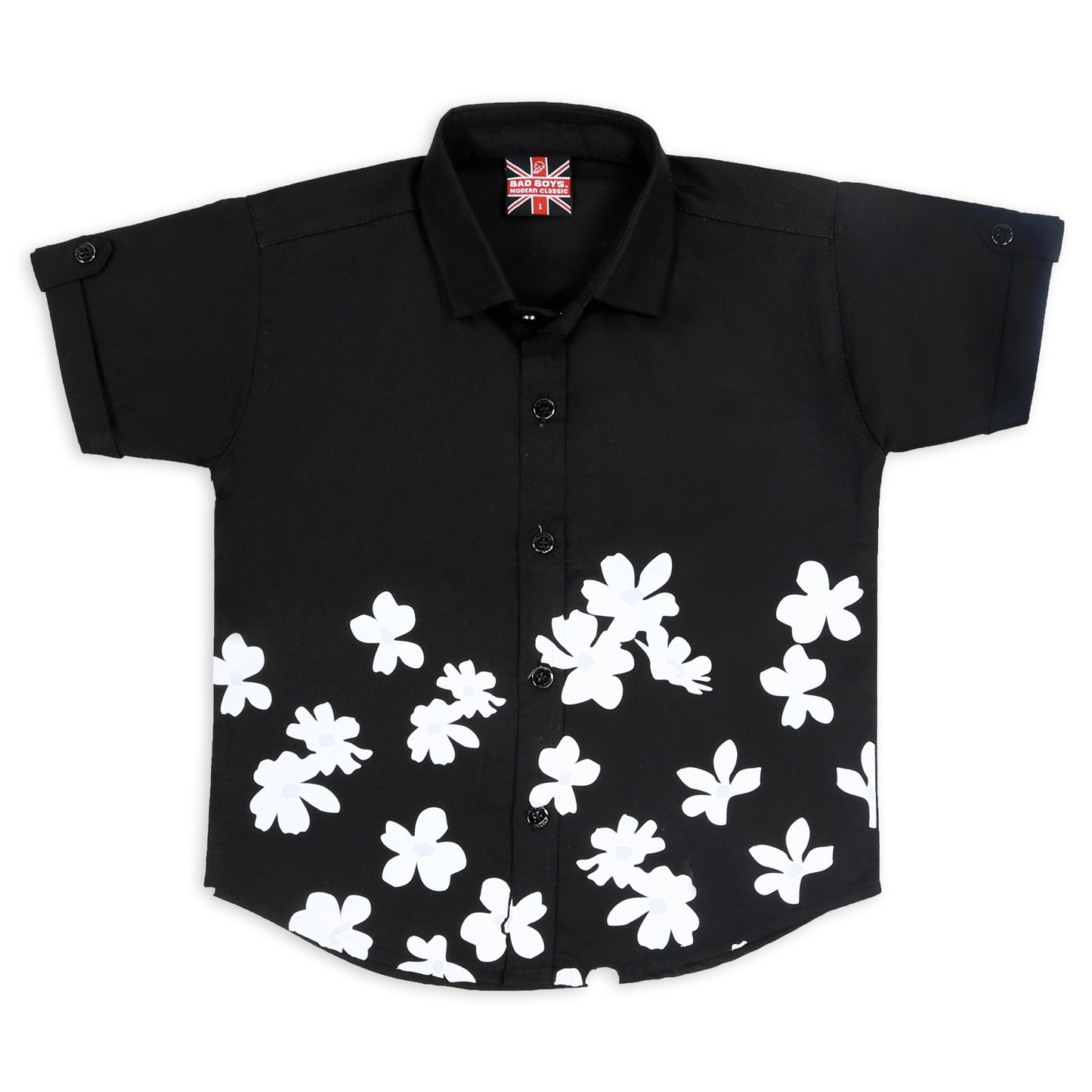 "Blossom in Style: Flower Power Shirt + Jeans Set for Boys!"