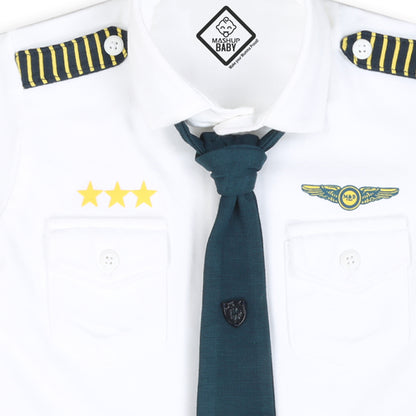 "Little Aviator: Pilot Shirt, Shorts, Tie, and Cap Set!"