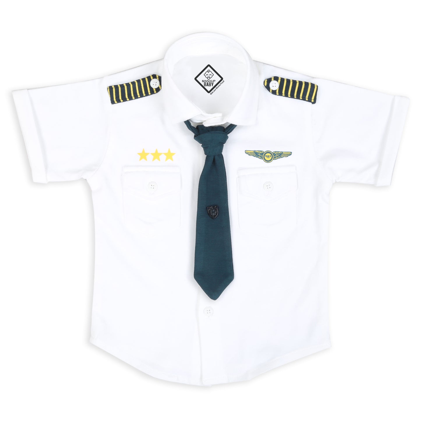 "Little Aviator: Pilot Shirt, Shorts, Tie, and Cap Set!"