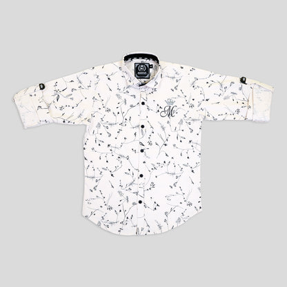 MashUp Stylish Classic printed dobby cotton shirt for Young boys