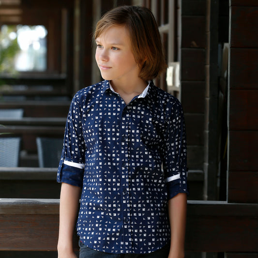 MashUp Cotton lycra Printed Shirt For Young Boys.