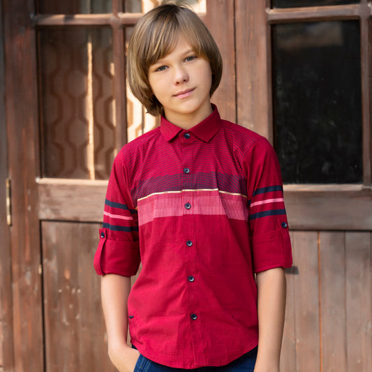 MashUp Stylish Classic printed shirt for Young boys