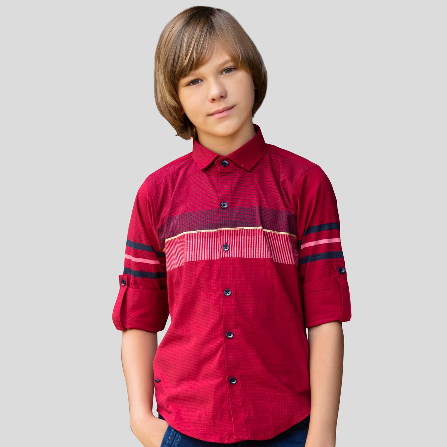 MashUp Stylish Classic printed shirt for Young boys