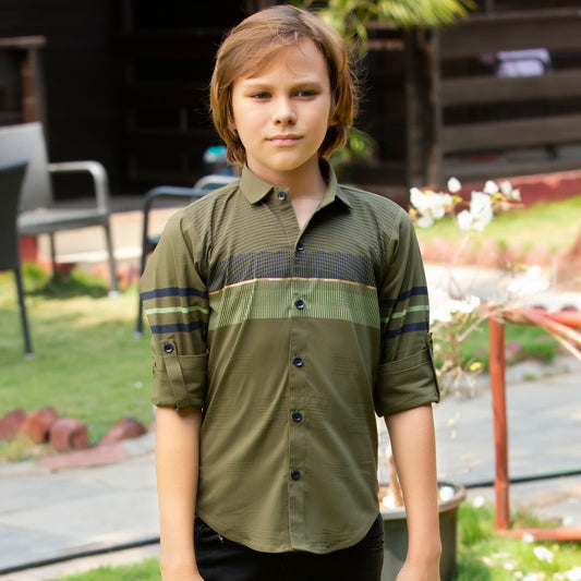 MashUp Stylish Classic printed shirt for Young boys