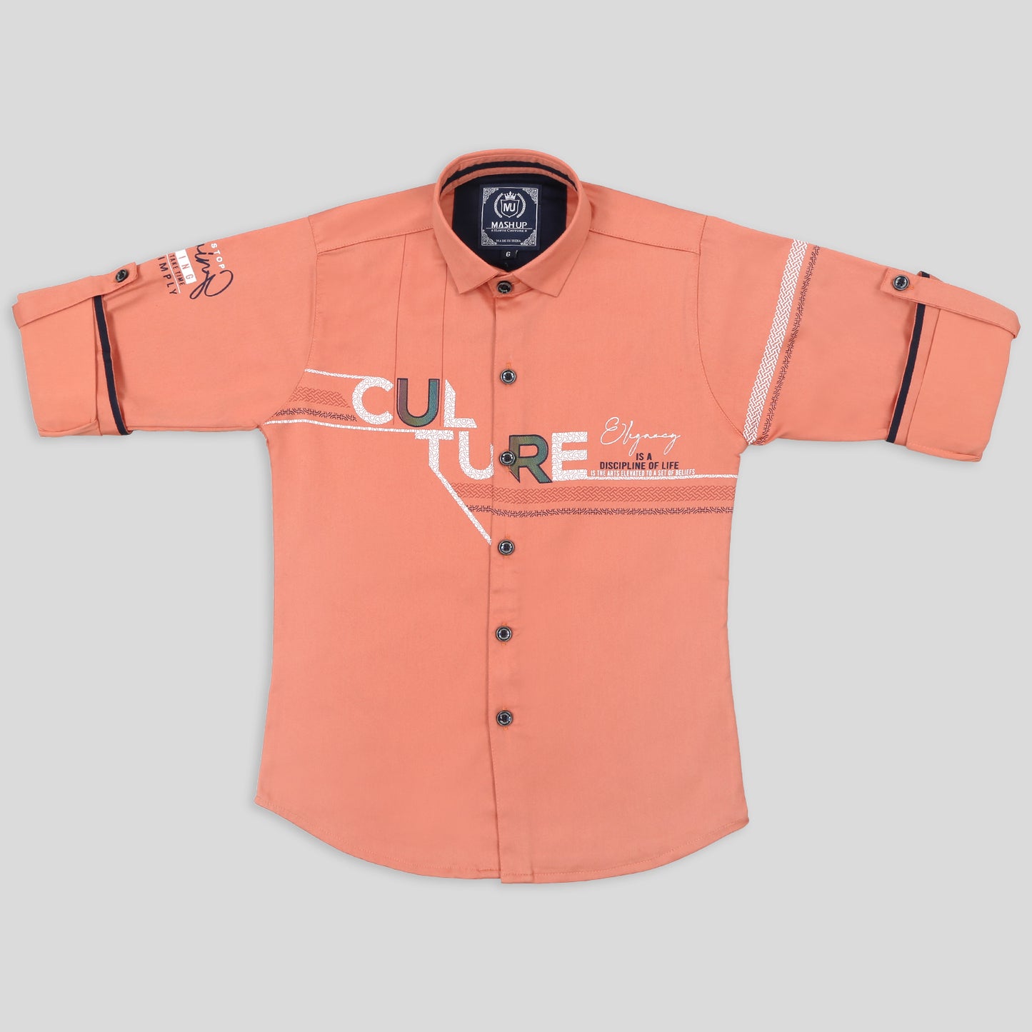 Classic Cotton Lycra Printed Shirt for Young boys