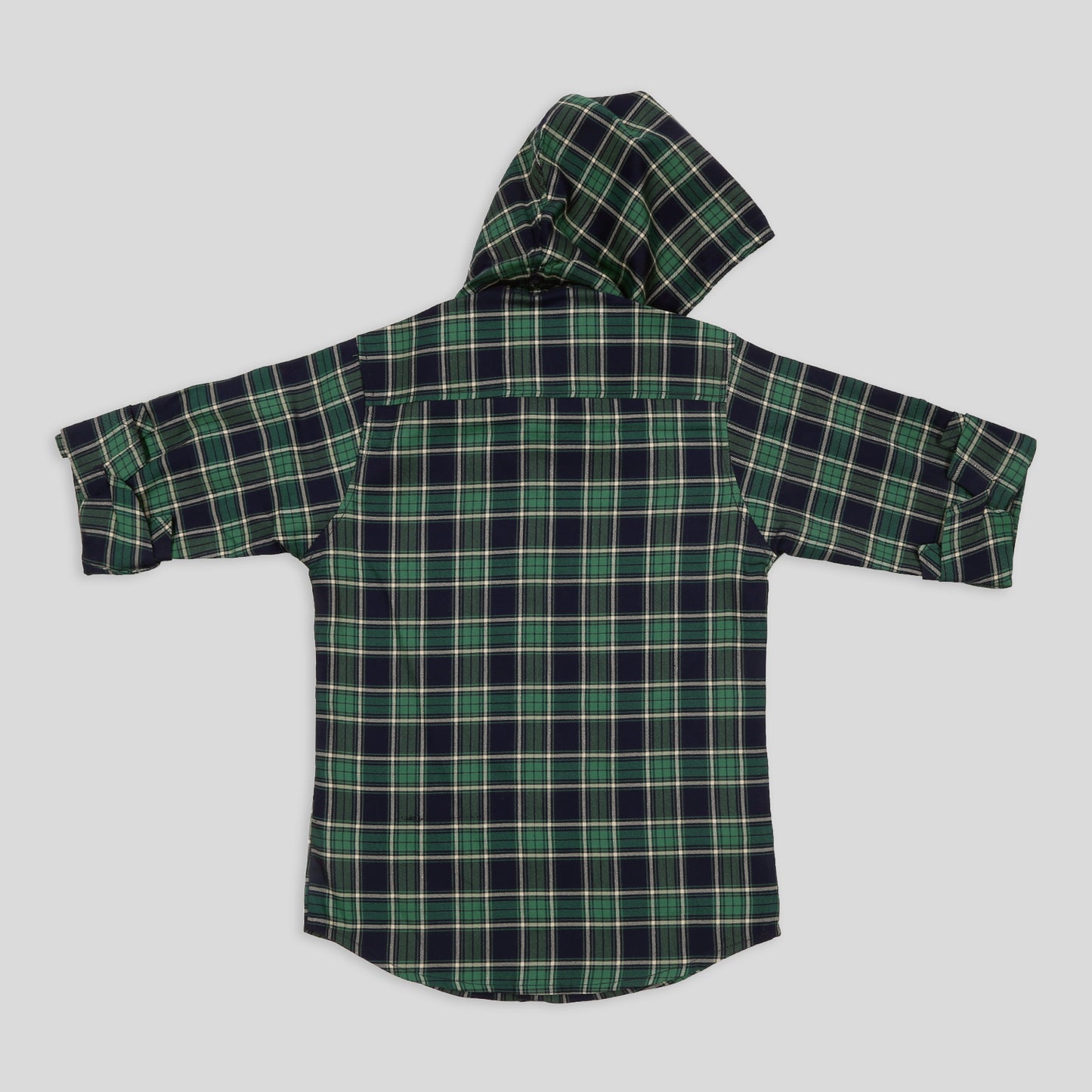Lycra Checkered Hoodie Shirt and T-shirt Set  For Young Boys