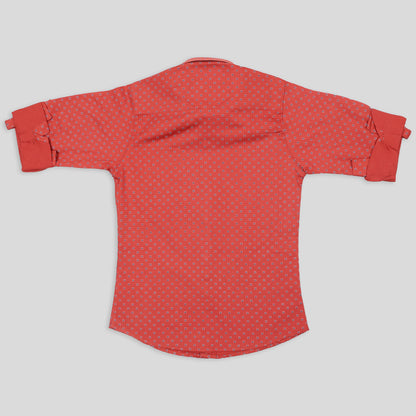 Stylish Printed Satin Lycra Shirt For Young Boys