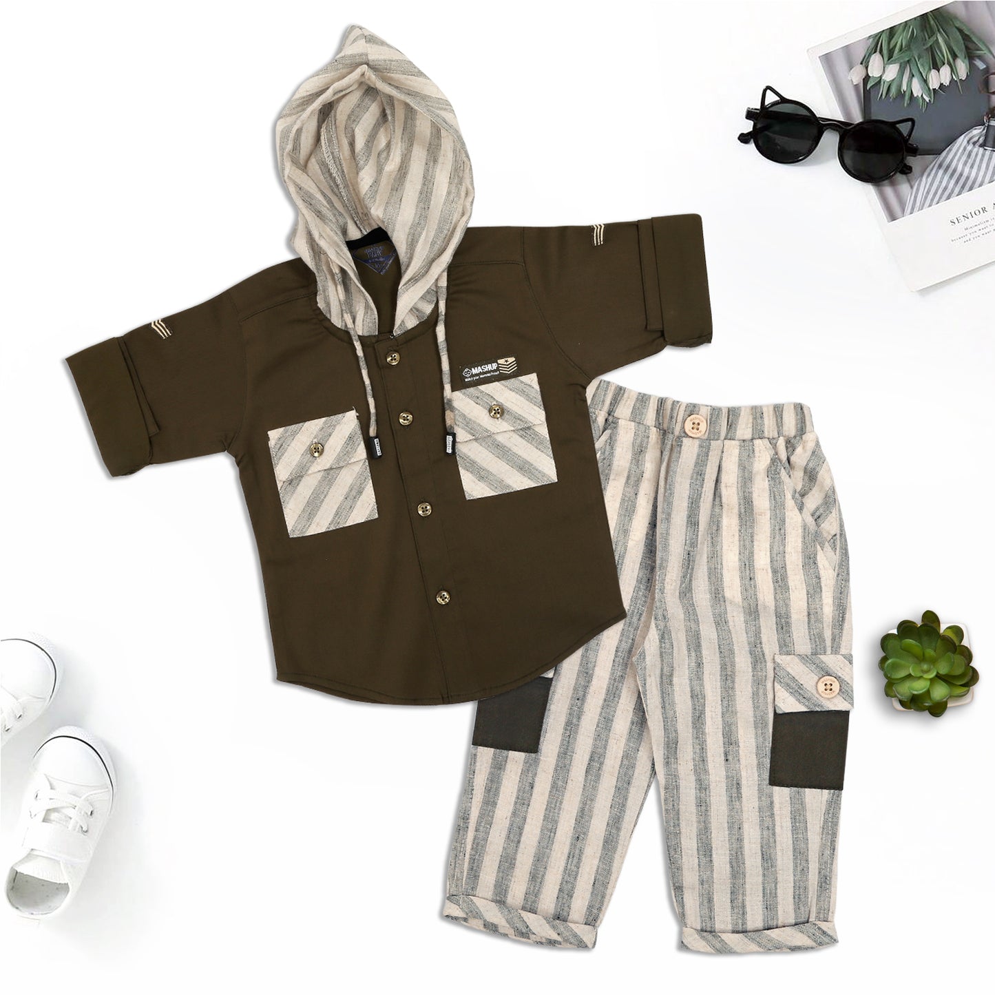 Cozy Hoodie Shirt & Striped Pants: Cutest Baby Casual Combo