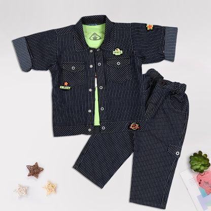 "Adorable Jacket, Printed Tee & Pant Set for Everyday Style"