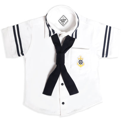 Adorable Sailor Shirt, Shorts & Cap: Cutest Captain on Deck!
