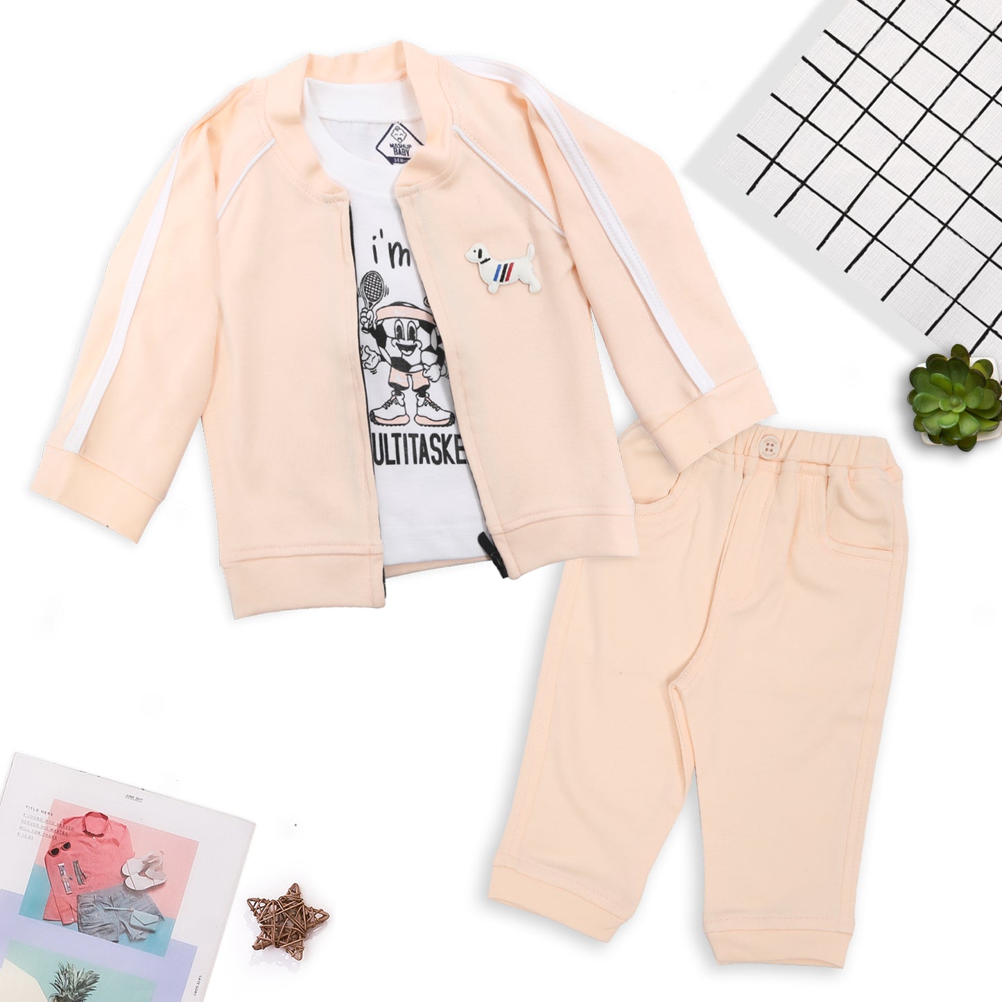 Trendy Jacket, Printed Tee & Joggers: Everyday Style Upgrade