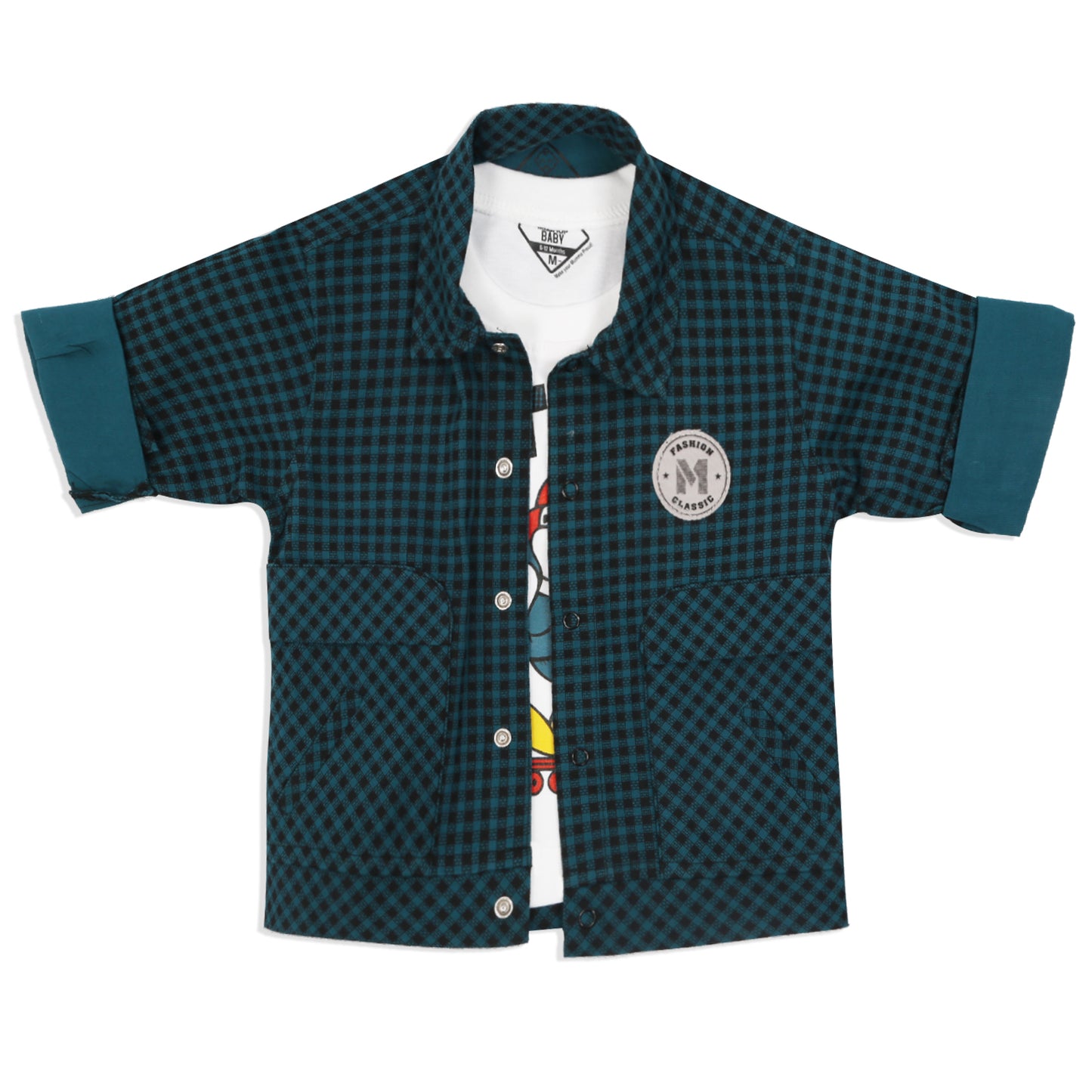 "Charming Checks Jacket, Printed Tee & Pants: Casual Style Star"