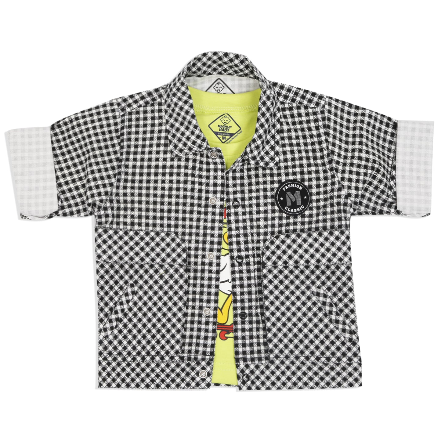 "Charming Checks Jacket, Printed Tee & Pants: Casual Style Star"