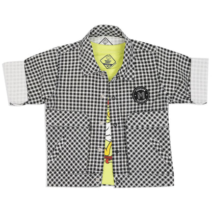 "Charming Checks Jacket, Printed Tee & Pants: Casual Style Star"