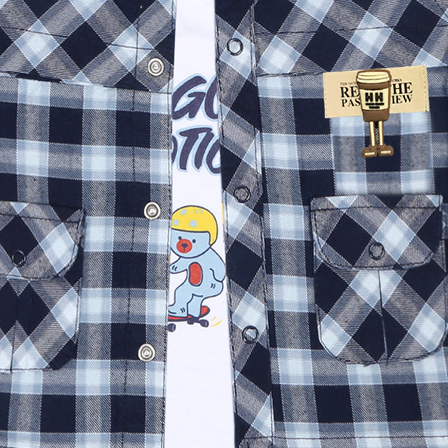 Stylish Checks Jacket, Printed Tee & Joggers: Casual Cool