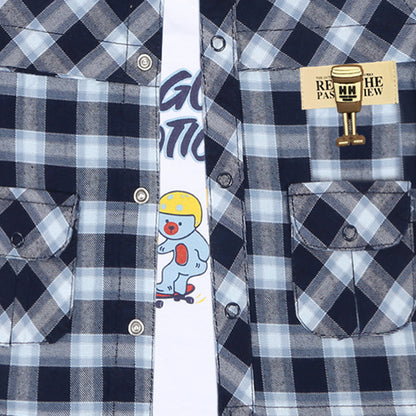 Stylish Checks Jacket, Printed Tee & Joggers: Casual Cool