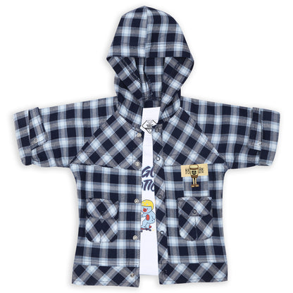 Stylish Checks Jacket, Printed Tee & Joggers: Casual Cool