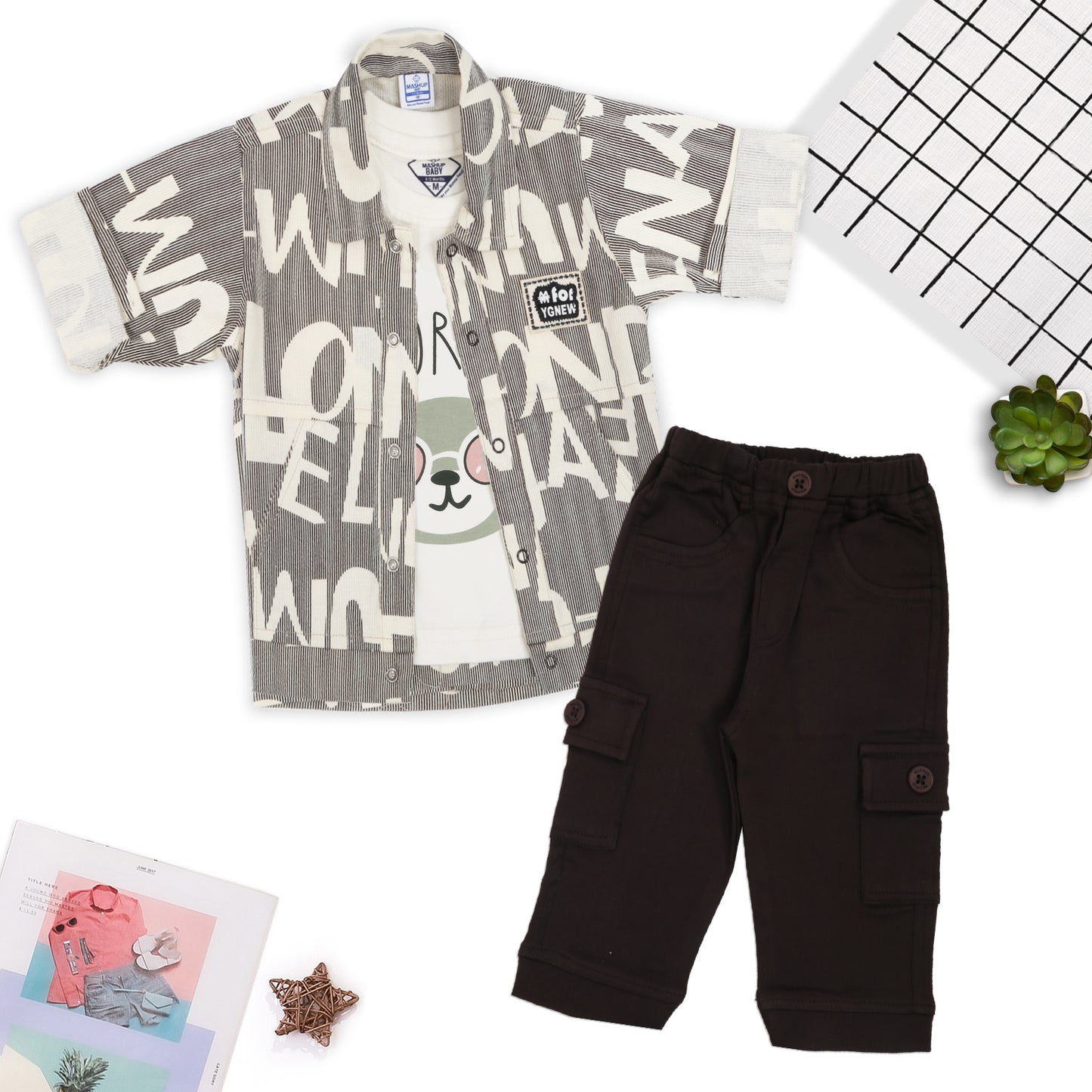 Playful Printed Jacket, Fun Tee & Pants: Casual Essential