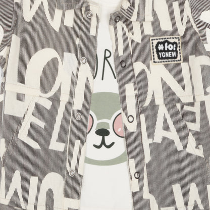 Playful Printed Jacket, Fun Tee & Pants: Casual Essential