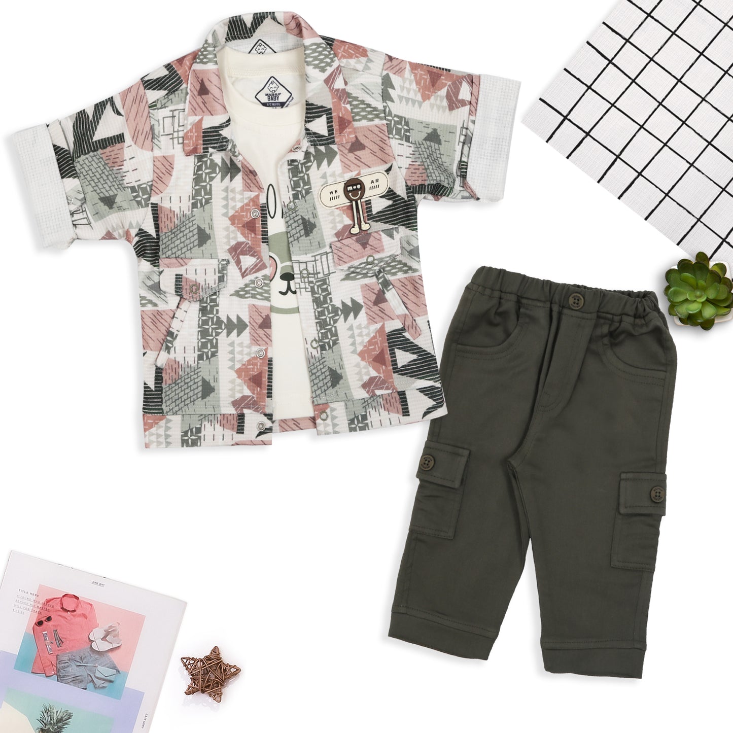 Playful Printed Jacket, Fun Tee & Pants: Casual Essential
