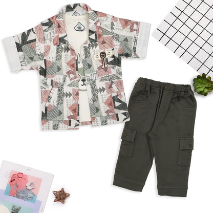 Playful Printed Jacket, Fun Tee & Pants: Casual Essential