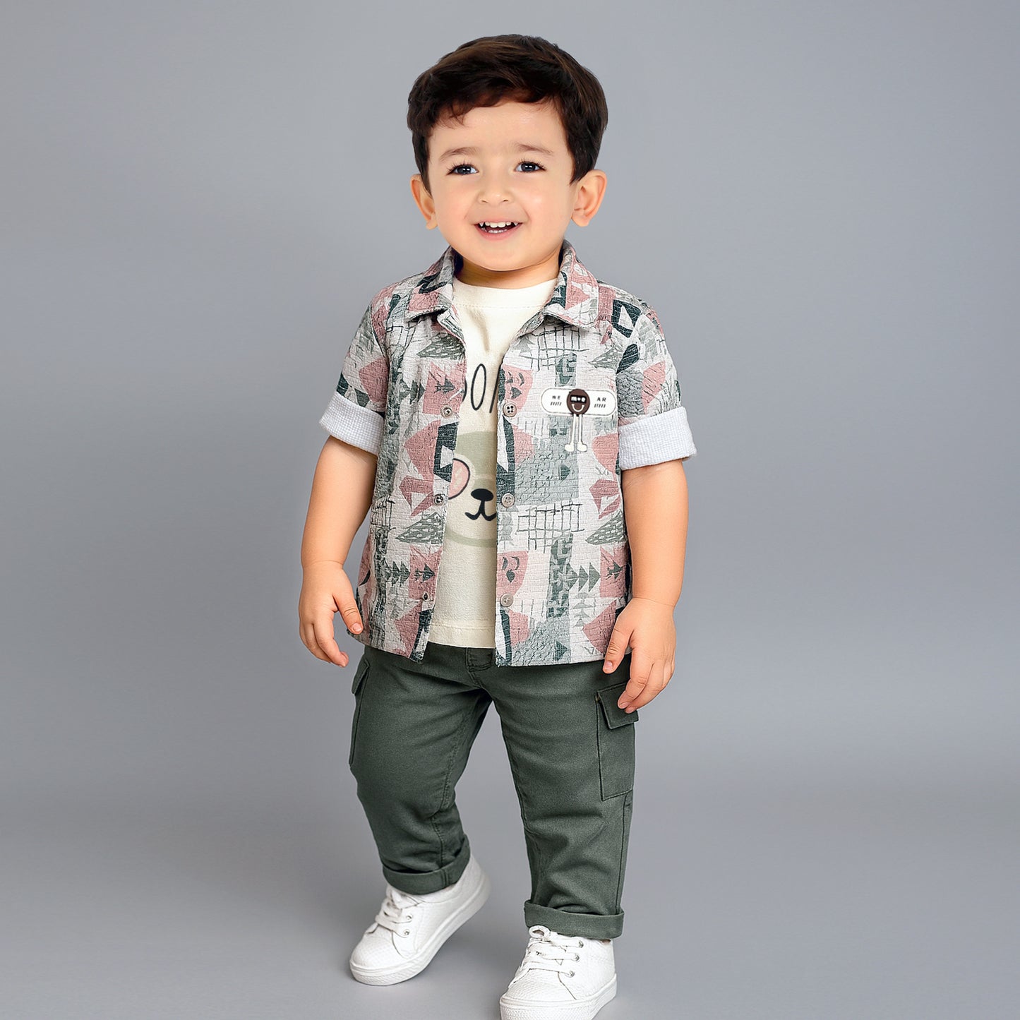 Playful Printed Jacket, Fun Tee & Pants: Casual Essential