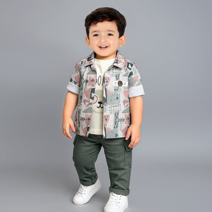 Playful Printed Jacket, Fun Tee & Pants: Casual Essential