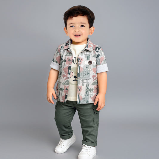 Playful Printed Jacket, Fun Tee & Pants: Casual Essential