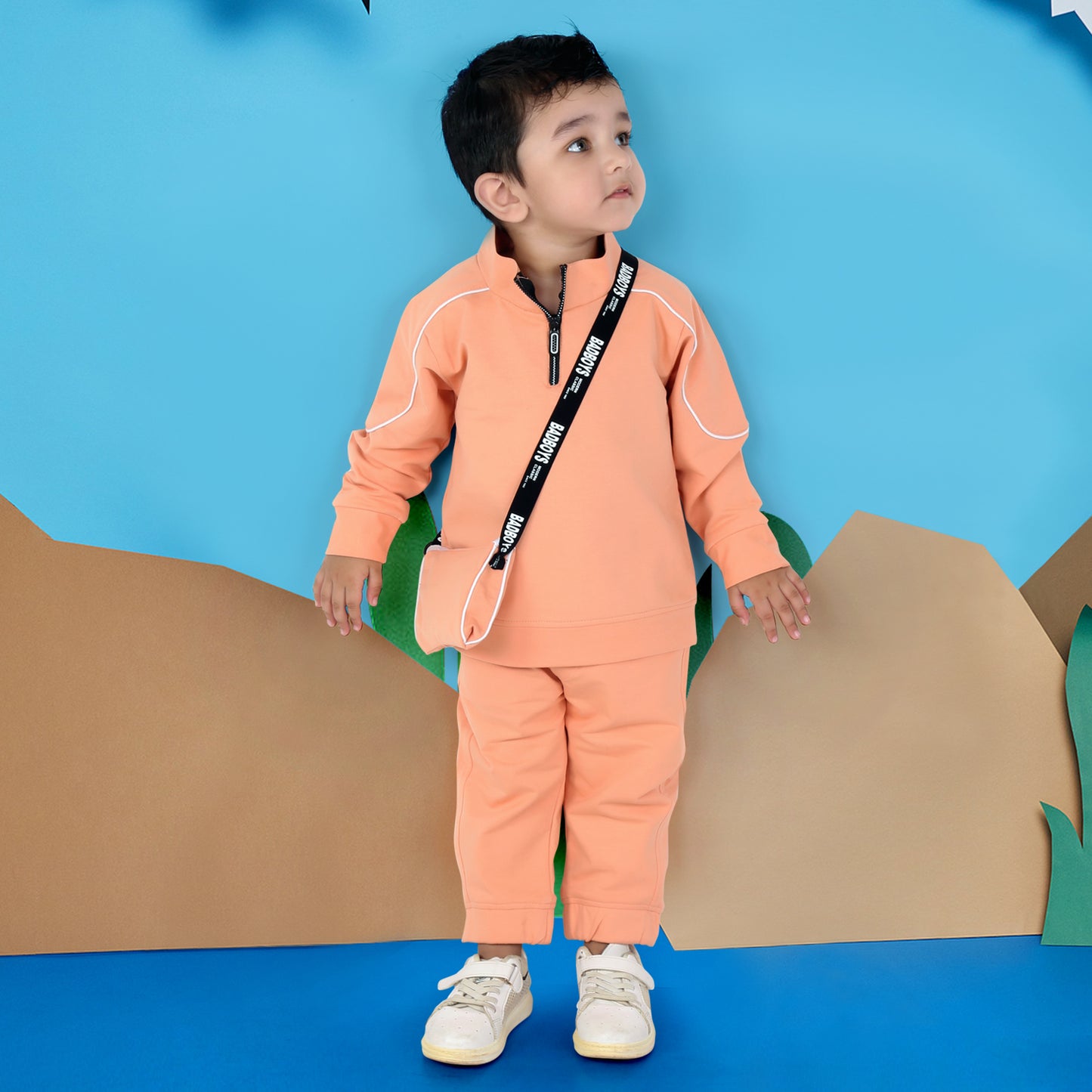 Cotton Comfort Quest: Boys' Coordinated Set with Super Cool Bag!