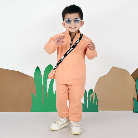 "Cotton Comfort Quest: Boys' Coordinated Set with Super Cool Bag!"