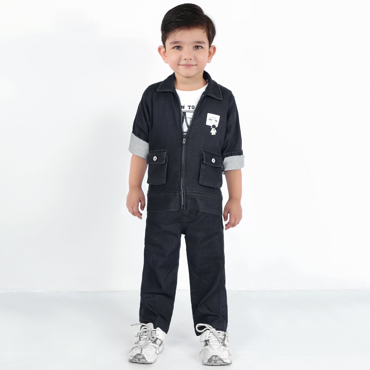 Cool Kids' Style Upgrade: Jacket, Printed Tee & Pants Set – MASHUP