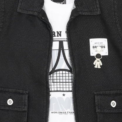 Cool Kids’ Style Upgrade: Jacket, Printed Tee & Pants Set