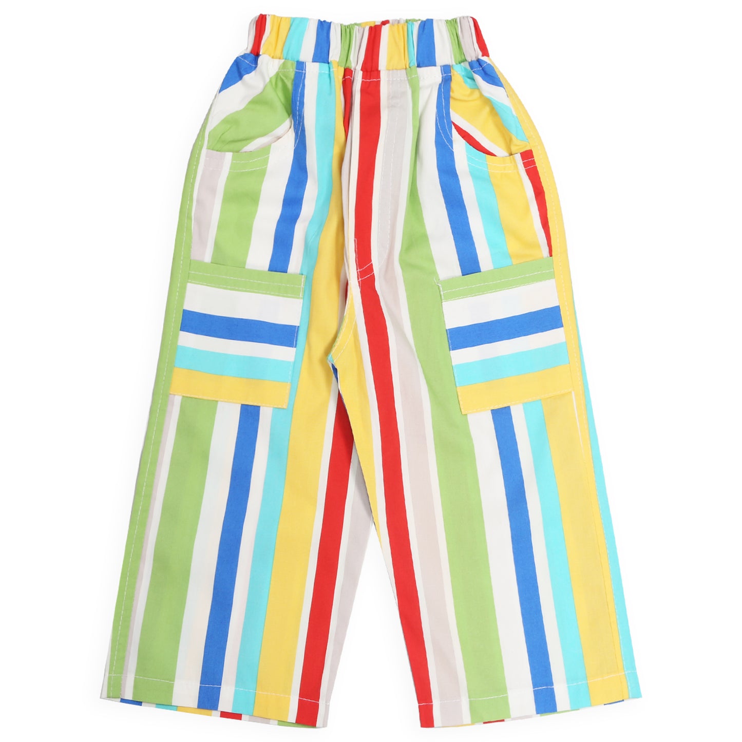 Fun Printed Tee, Colorful Striped Pants & Cap: Boys’ Casual Star