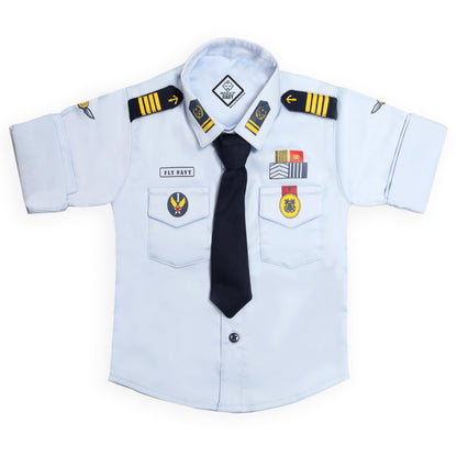"Smart Navy Officer Set: Your Little Captain Reporting for Duty!"