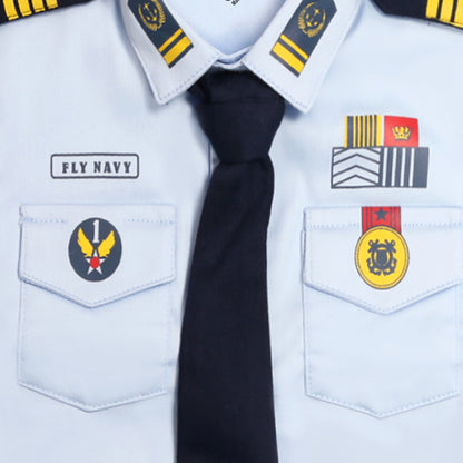 "Smart Navy Officer Set: Your Little Captain Reporting for Duty!"