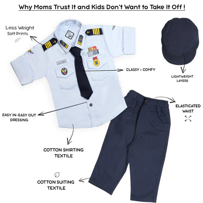 "Smart Navy Officer Set: Your Little Captain Reporting for Duty!"