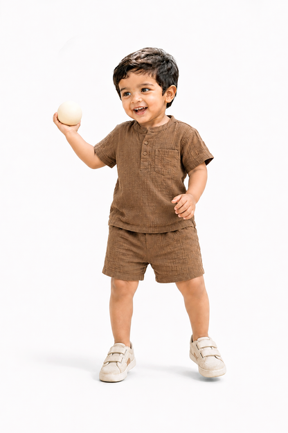 Muslin Henley Co-Ord Set