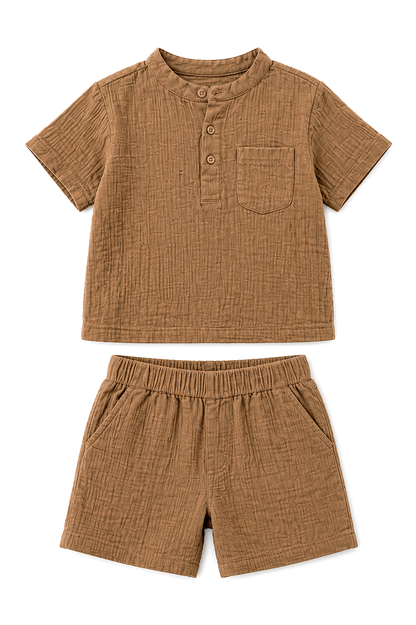 Muslin Henley Co-Ord Set