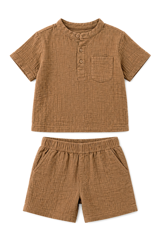 Muslin Henley Co-Ord Set