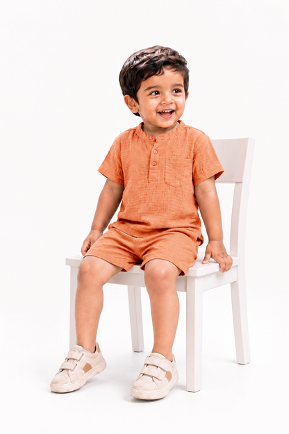 Muslin Henley Co-Ord Set