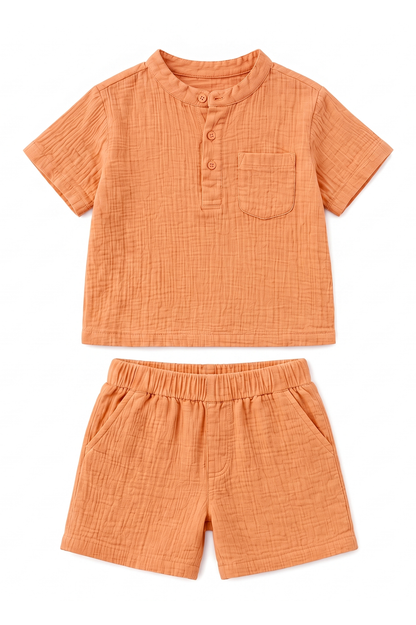 Muslin Henley Co-Ord Set