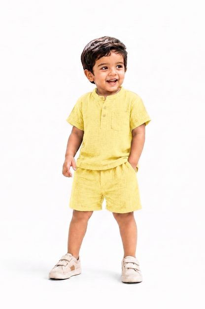 Muslin Henley Co-Ord Set
