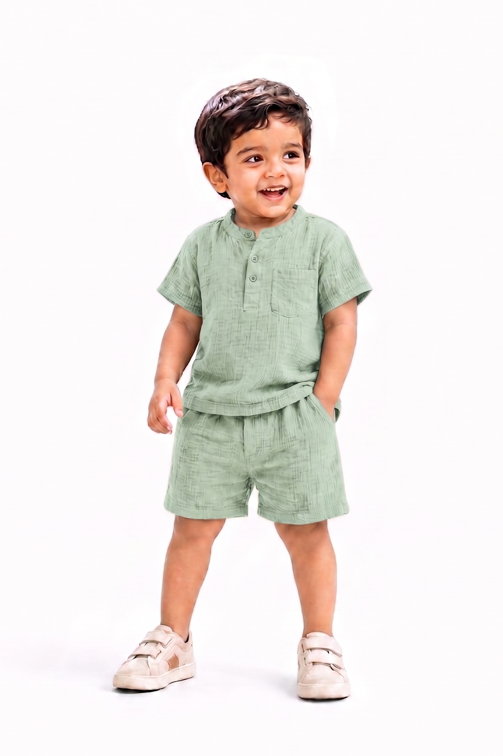 Muslin Henley Co-Ord Set