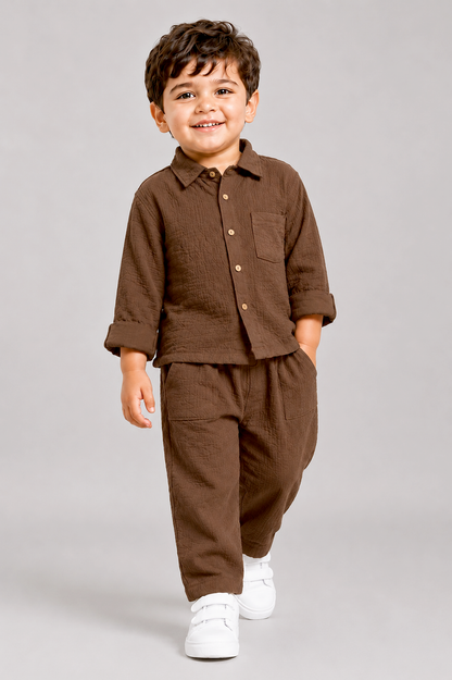 Blue Shirt & Pants Co-Ord Set