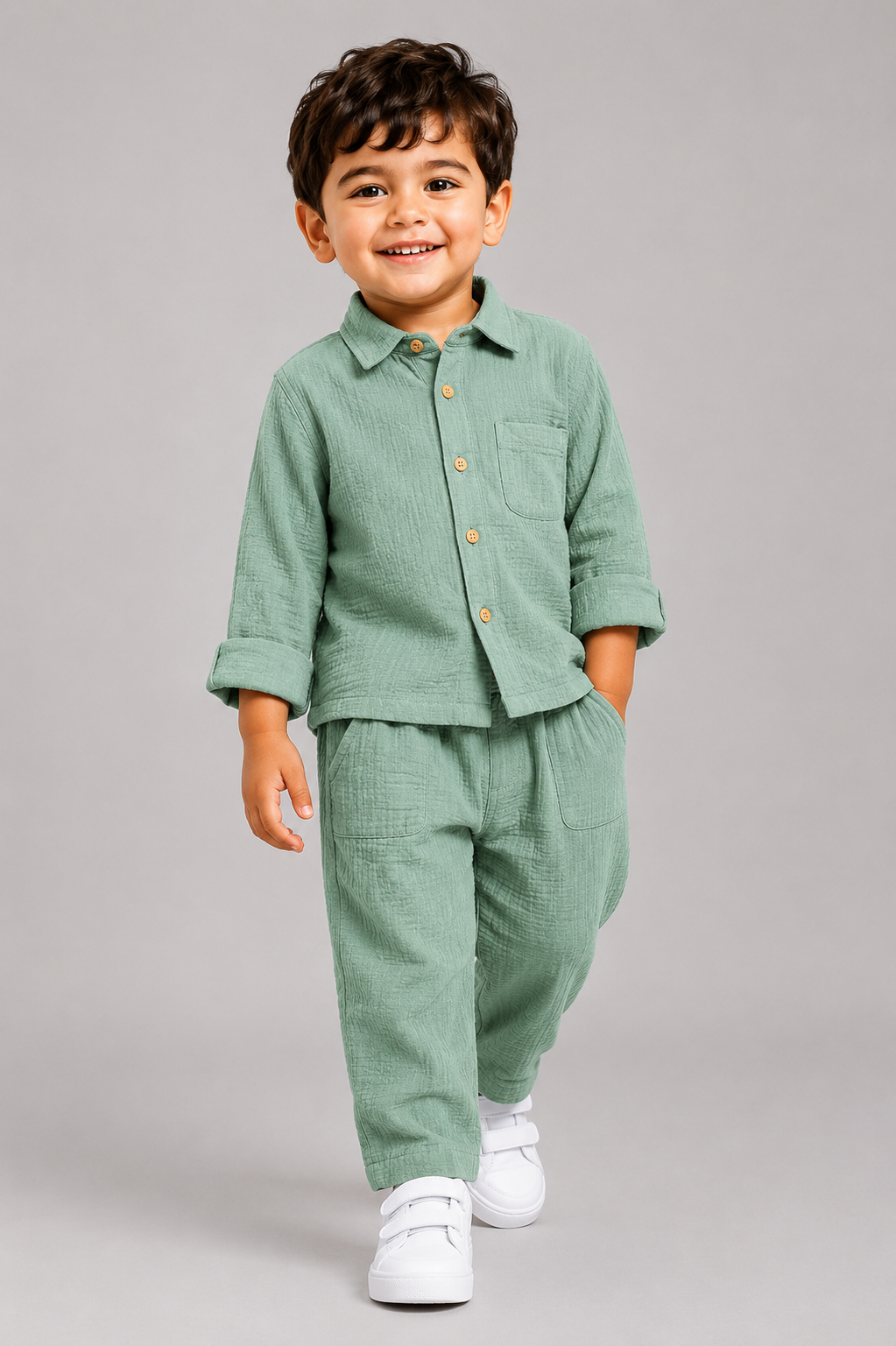 Blue Shirt & Pants Co-Ord Set