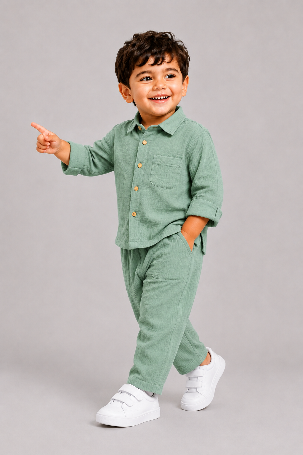 Shirt & Pants Co-Ord Set-GREEN