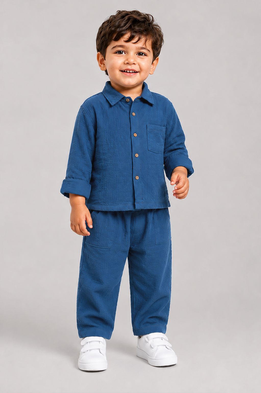 Shirt & Pants Co-Ord Set-BLUE